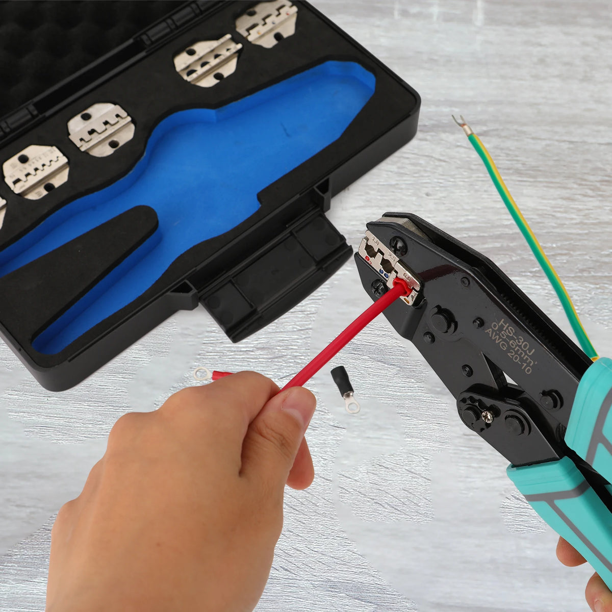 Crimping Tool Set Electrician Ratchet Wire Crimper For Crimp Terminals Dupont JST Non Insulated Open Barrel Ferrule MC4 Solar