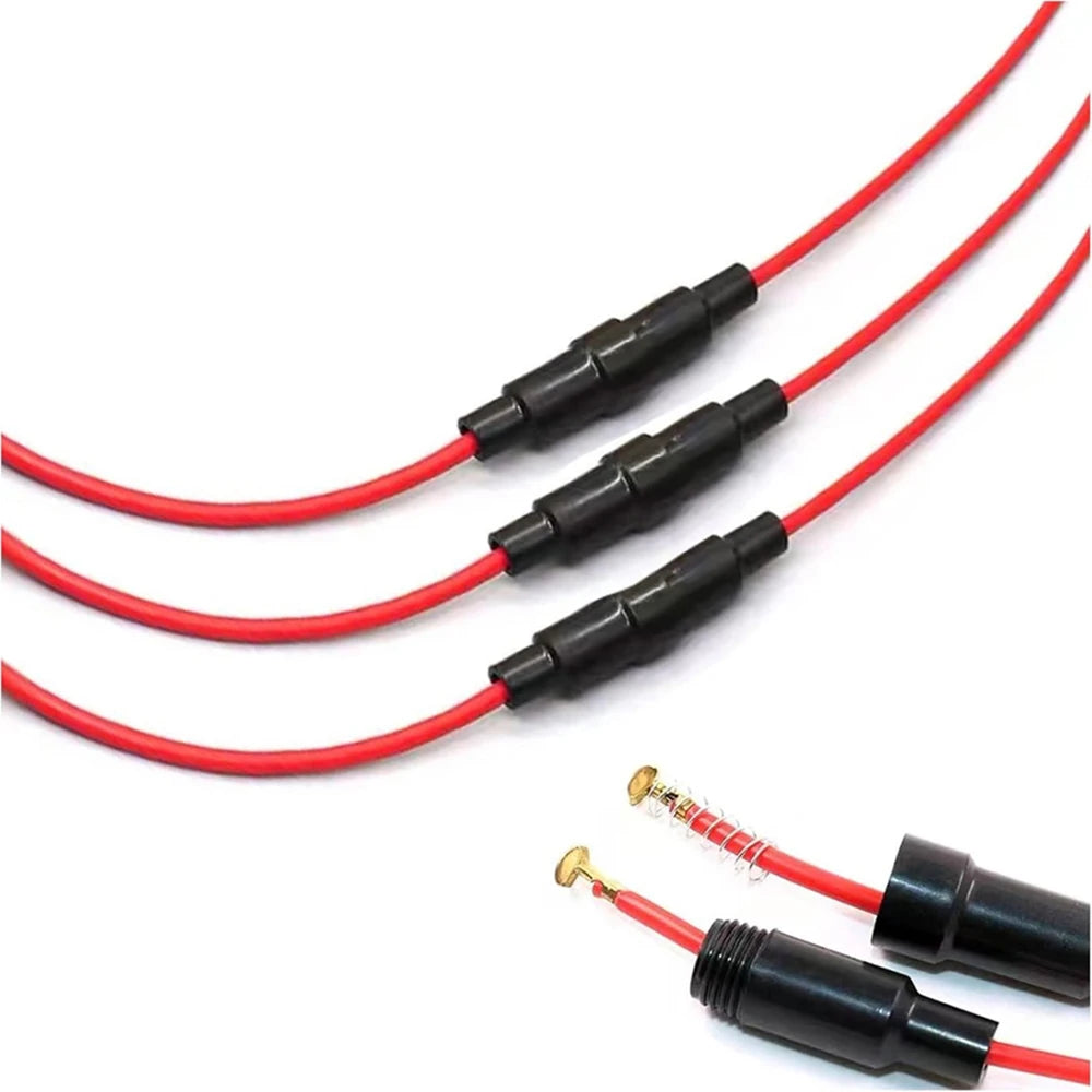 10pcs 5 x 20mm Inline Fuse Holder, porte fusible 12v Fast-Blow Screw Type, with 16 AWG Wire for Fast-Blow Glass Fuse