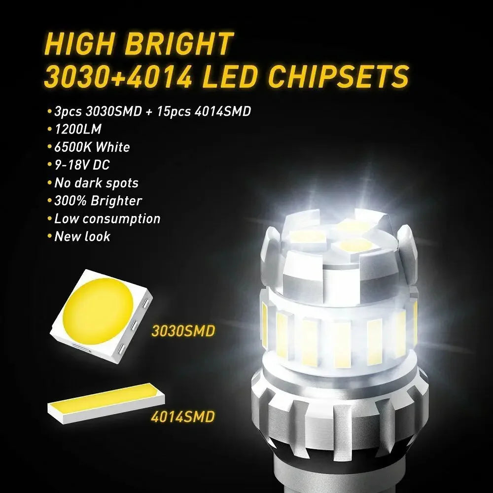 W16W T15 T16 Bulb Canbus Error Free Backup Reverse Led 921 912 LED Bulbs Car Lights Brake Lamp Stop Light Xenon White DC12V
