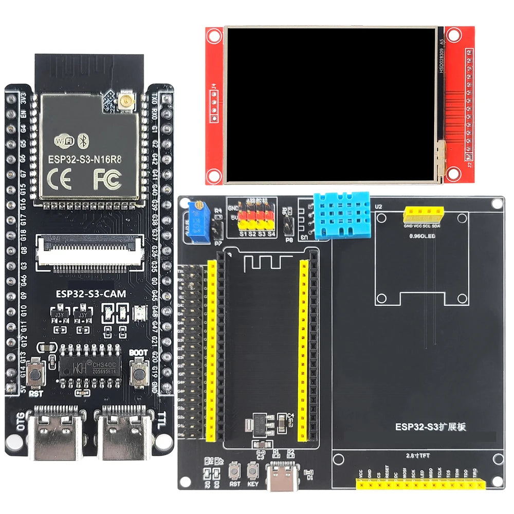 ESP32S3 Development Board Kit with 2.8 Inch Display With 2.4G Wifi Module  8MB PSRAM 16MB FLASH ESP32-S3 N16R8 CAM Type-C