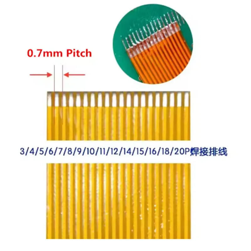 1pcs/lot Fpc Ffc Cable Pcb Wire Connector 0.7mm Pitch 3 4 5 6 7 8 9 10 12 16 18 20 22 24 30 36 40 Pin