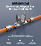 ONTi-Cable Extender Junction Adapter, RJ45 Lan Cable Extension Connector, Full Shielded Toolless Connection Box