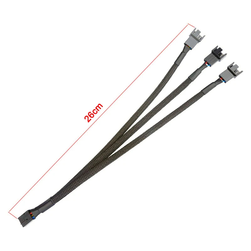 1Pcs PWM Fan Splitter 4pin Adapter Cable 1 To 4/3/2/1 Ways PWM Fan Splitter Extension Power Cable Connector Y Splitter Black