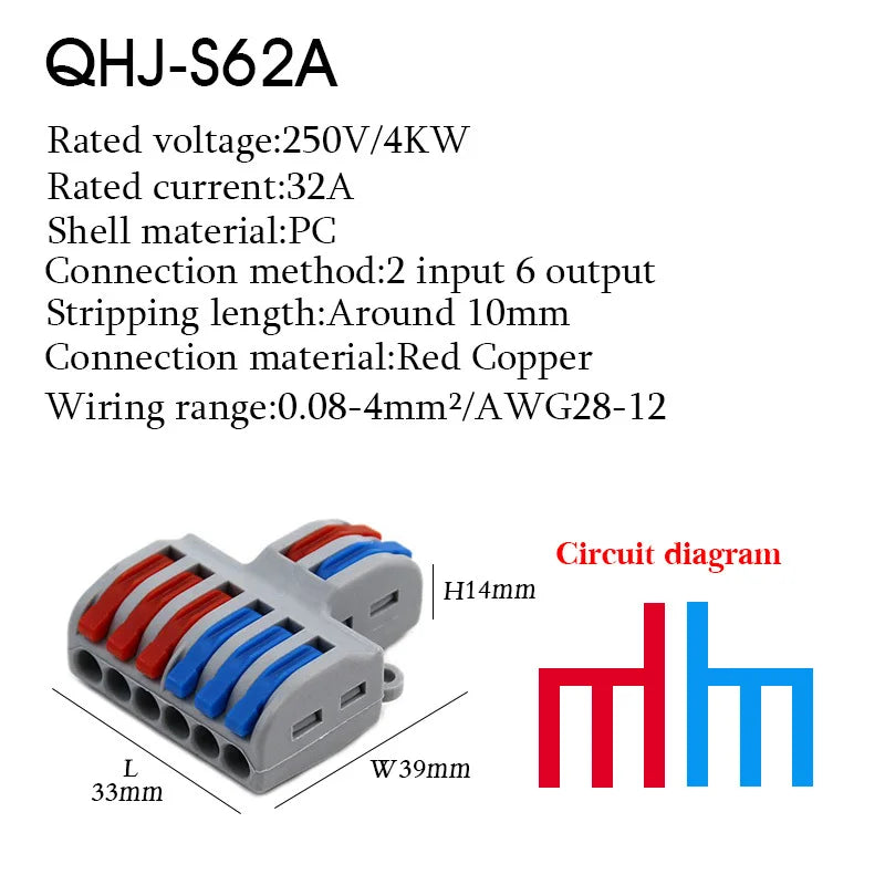 25PCS Electrical Cable Connectors Push-in Quick Terminal Blocks LED Cable Wiring Tool Wire Connectors Rail Installation Model