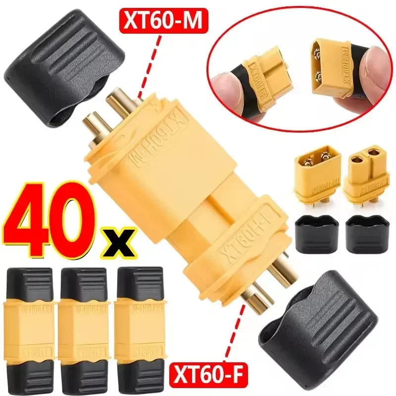 1-40PCS Male & Female Connector XT60 XT90 Plugs Wire Cable Connectors Adapter with Sheath Housing for RC Battery Car Airplane