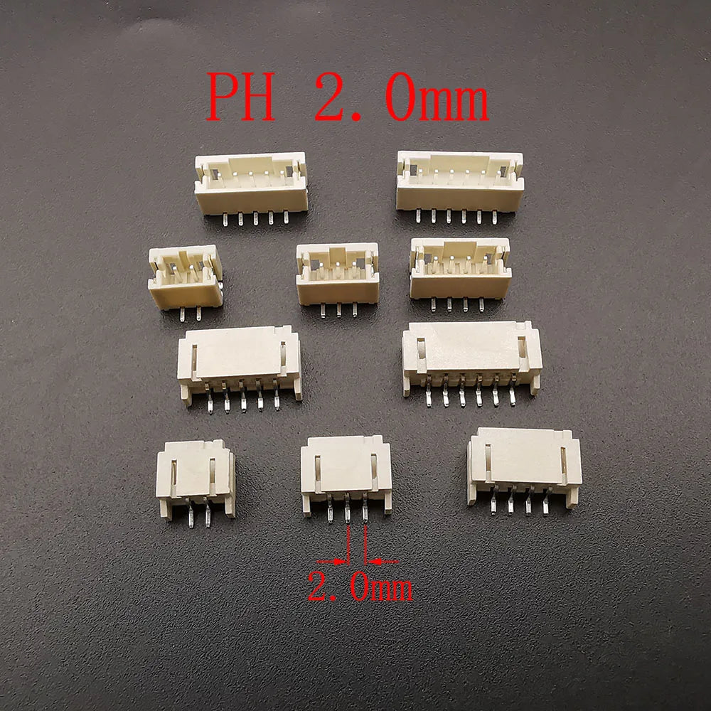 10Pcs JST XH 2.54/PH 2.0/ZH 1.5/1.25mm / SH 1.0mm Pitch Male Plug Pin Header Socket Horizontal/Vertical SMD Connector 2/3/4/5/6P