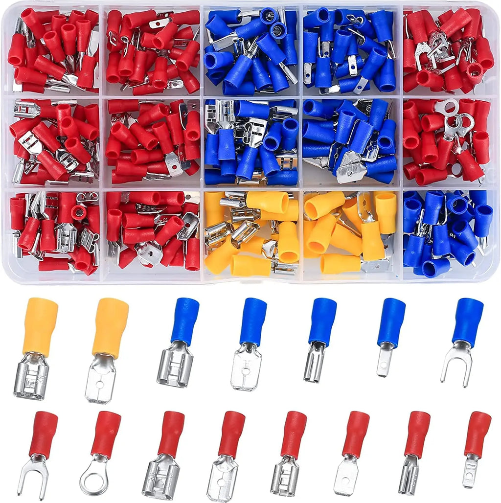 280PCS Wire Connectors, with/without SN-02C Plier (optional), Insulated Butt, Wire Terminal Butt Crimp AWG 23-13