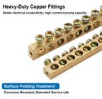 OMCH Terminal Bar 7x10 9x14mm Brass Ground Neutral Block High Conductivity Bridge Connector for Power Distribution Cabinet