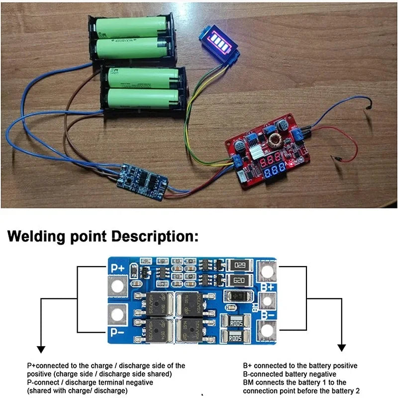 HX-2S-JH20 BMS 2S 10A 7.4V 18650 lithium battery protection board 8.4V balanced function overcharged protection Good