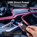 Car Interior Ambient LED Strip Lights RGB Fiber Optic Atmosphere Ultra-thin Heat-resistan Neon Lighting APP Control Decor Lamps