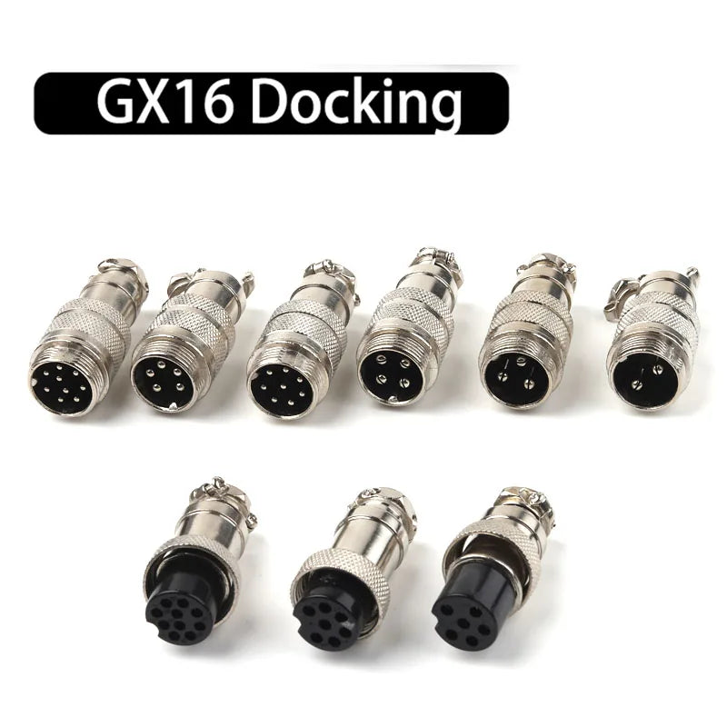 1PCS GX16 2/3/4/5/6/7/8/9/10 Pin Male&Female Docking Aviation Plug Socket Circular Connectors Cable butt joint push-in Port