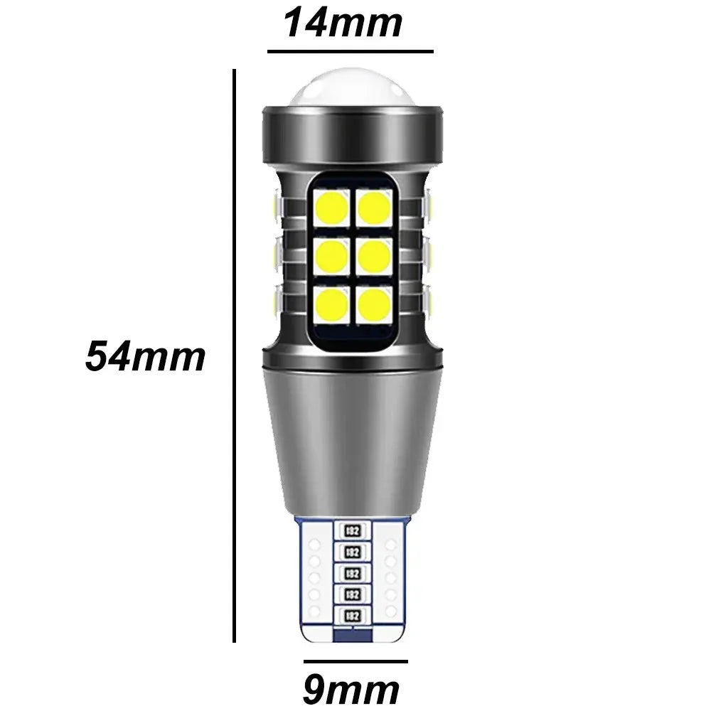 2Pcs T15 LED Bulb W16W LED Lamp Canbus No Error 3030 27SMD 912 921 Lights 12V Car Backup Reverse Light 1500LM 6000K Red Amber