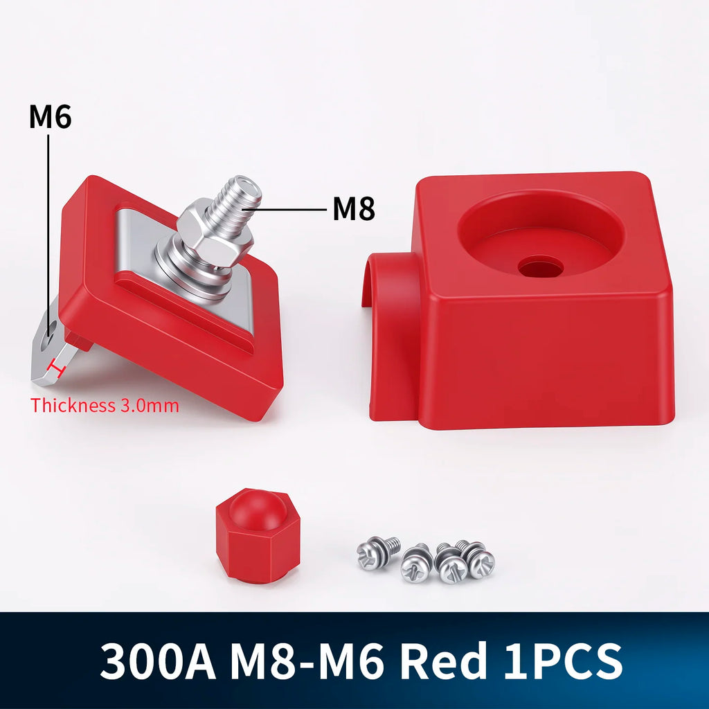 M6 M8 High Current Energy Storage Terminal All Copper Binding Post 150A 250A 300A Lithium Battery Inverter Terminal Connectors
