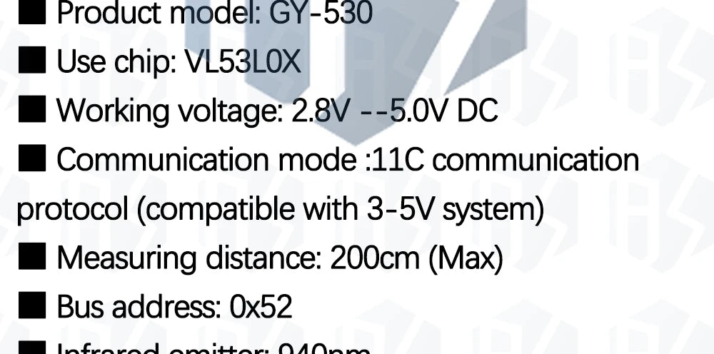 GY-530 VL53L0X Laser ranging sensor ToF ranging time-of-flight ranging sensor module