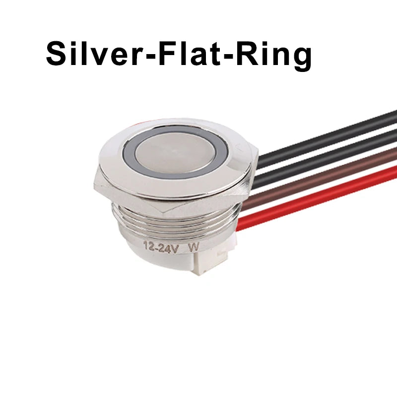 1 pc 16mm Ultra Short Metal Push Button Switch With Wire Momentary Reset With LED Light Flat/High Head 3V5V6V 12V24V Jog Switch