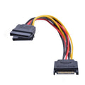 20cm SATA II Power Y Splitter Cable, 1x 15-Pin Male to 2x 15-Pin Female HDD Extension Cord for PC Upgrade