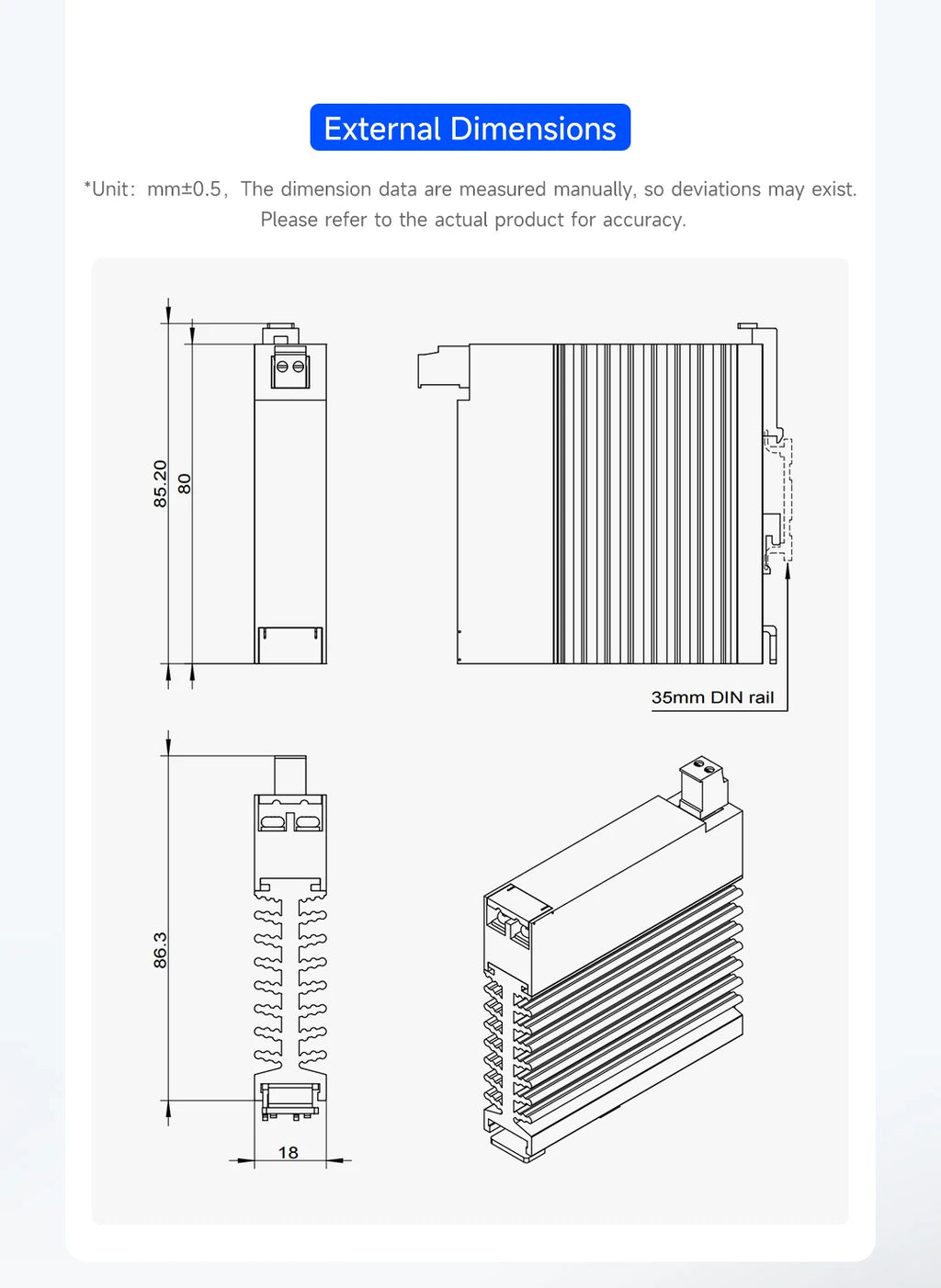 ENMG 18mm Ultra-Thin Solid State Relay Single-Phase 5-24VDC DC Control AC with Integrated Heat Sink for Electronics