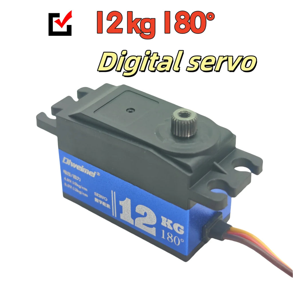 Servo 20kg 12kg Servo 180°/270° Short Type Metal Digital Servo Suitable for 1:10 RC Scale Remote Control Car Racing Drift Robot