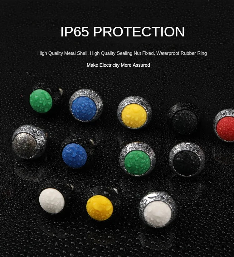 12MM Small Mini Metal Push Button Switch 12V 220v On Off Start Stop Momentary Colorful Black Oxide Waterproof Round Head Wedding