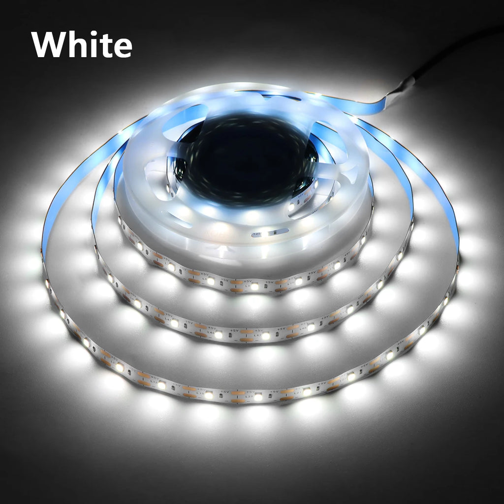 DC 5V USB LED Strips 2835 Diode Tape LED Ribbon Light TV Mirror Backlight Lighting Room Decor Lamp LED String Light 1M-5M