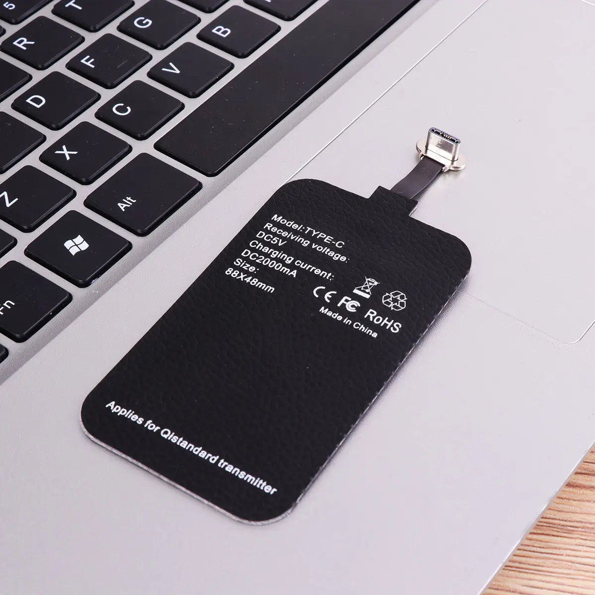 Wireless Charging Receiver Type-C 2A Quick Wireless Charging Patch Compatible Fast Charger for Table Furniture