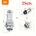 2 Sets  Male + Female GX16 Aviation Connector Plugs,2P/3P/4P/5P/6P/7P/8P/9P/10P Configurations Ideal