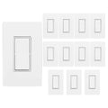 MOES [12 Pack] Paddle Rocker Light Switch, Single Pole On/Off 15Amp 120V, Glossy White Decorator, Self Grounding