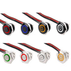 1 pc 16mm Ultra Short Metal Push Button Switch With Wire Momentary Reset With LED Light Flat/High Head 3V5V6V 12V24V Jog Switch