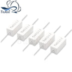 10PCS 5W 5% Cement Resistor Power Resistance 0.1 ~ 100K 0.1R 0.5R 1R 10R 100R 0.22 0.33 0.5 1 2 5 8 10 15 20 25 30 100 1K 10Kohm