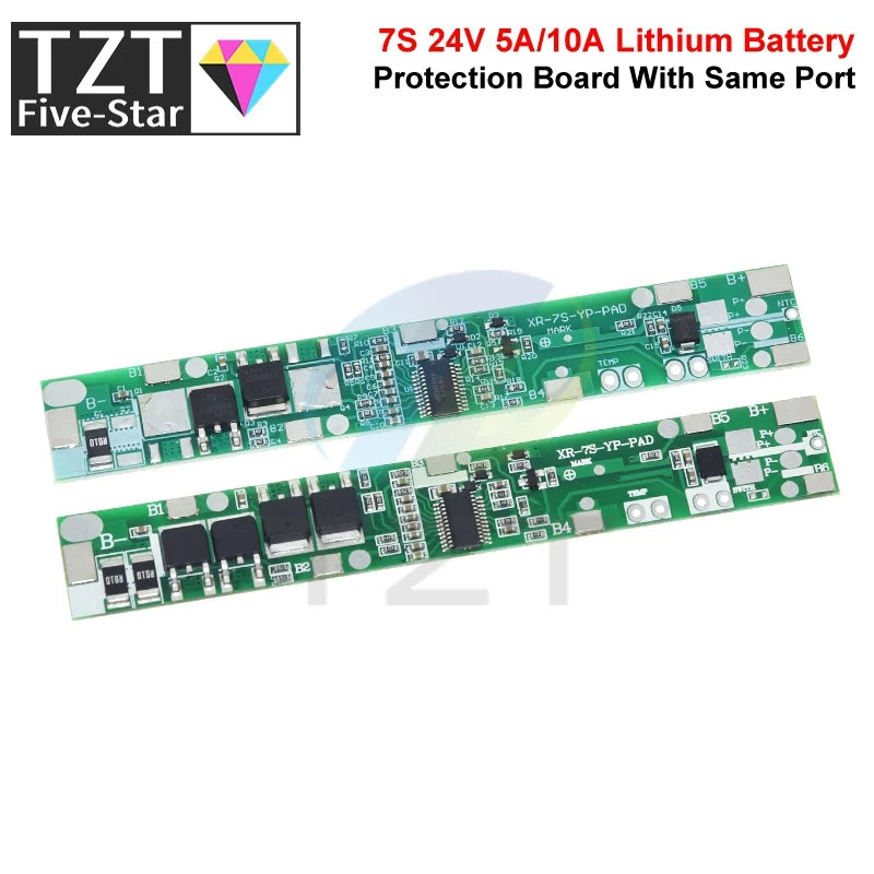 7S 24V 5A 10A BMS Protection Circuit Board Charge Protec Plates Charging Module for Lithium Battery Pack Power Bank E-bike