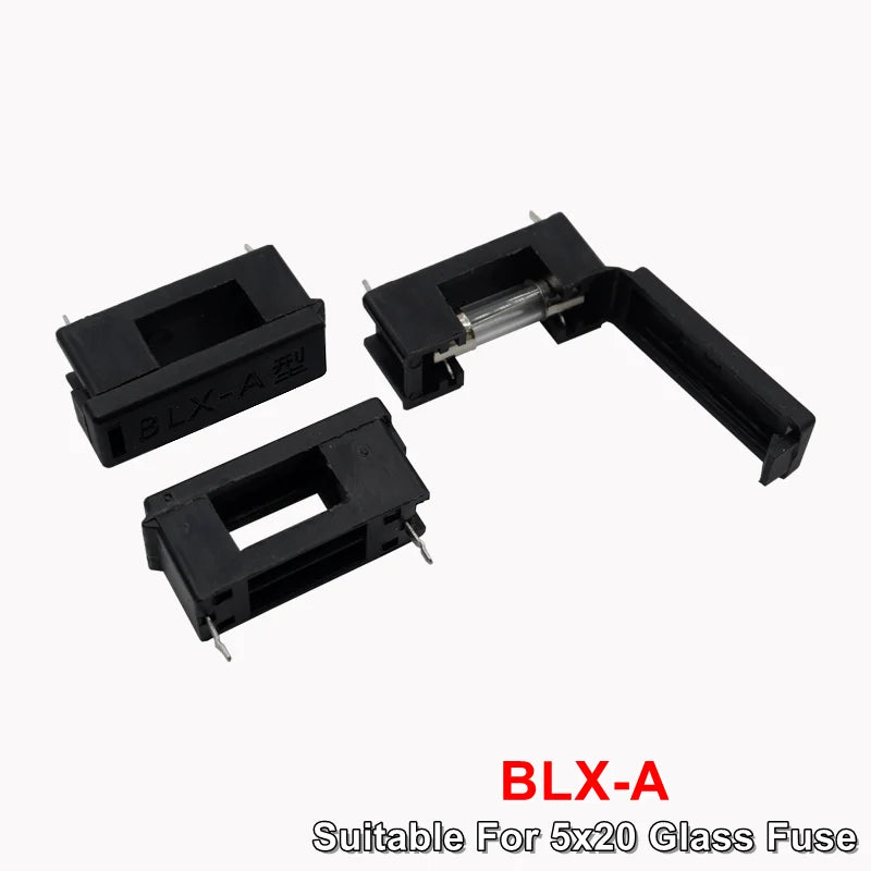 10pcs BLX-A  5*20mm Glass Fuse Holder BF-013 Transparent Insurance Tube Socket With 1A 2A 3A 4A 5A 6A 7A 8A 10A 15A 5x20MM Fuses