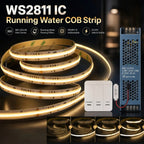 DC24V WS2811 COB LED Light Strip Kit 5M 10M 360LEDs/m Addressable Running Water Flowing Lamp With Wireless Controller Power Kit