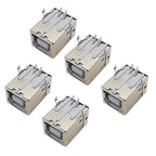 5Pcs B Type USB 2.0 Connector Female Socket Right Angle PCB Soldering Printer Interface Repair