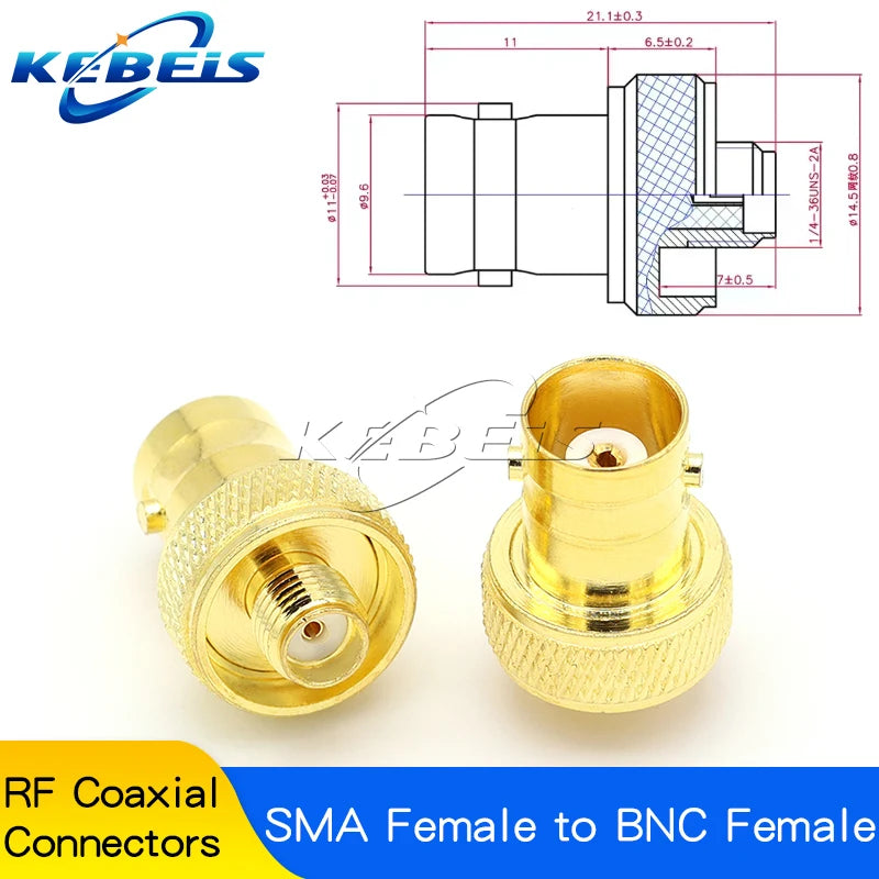 2PCS SMA Male Female to BNC Male Female Adapter SMA to BNC Connector for Wireless LAN Device, Coaxial Cable, Radio Antenna Adapt