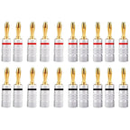 20pcs/10pairs 4MM Nut Banana Plugs 24K Gold-plated Connector With Screw Lock For Audio Jack Speaker Plugs Black&Red