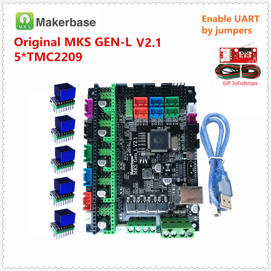 Makerbase Original MKS GEN L V2.1 3D Printer Control Card 8bit Motherboard Support A4988 DRV8825 TMC2208 TMC2209 TB6600 TMC2160