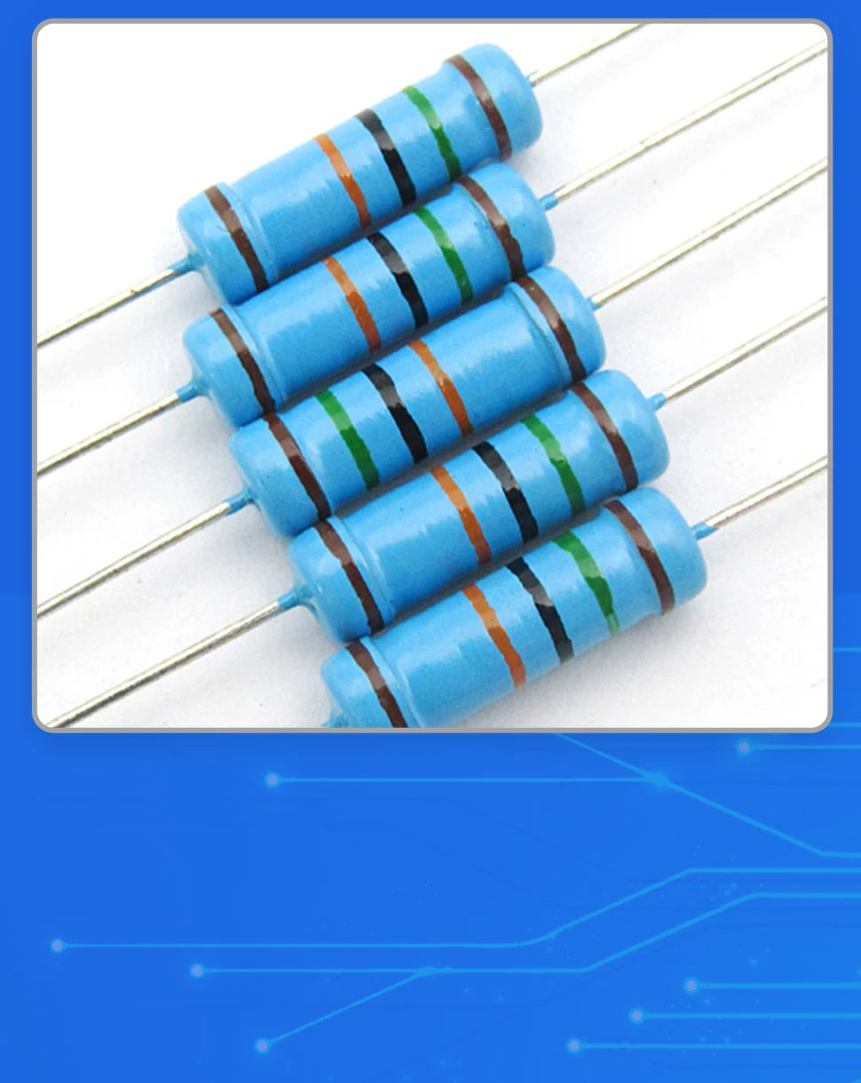 20PCS 2W 1% Metal Film Resistor 2W 1Ω - 4.7MΩ 1 4.7 10 47 100 200 220 300 330 470 680 910 1K 2.2K 4.7K 10K 15K 100K 470K 1M ohm