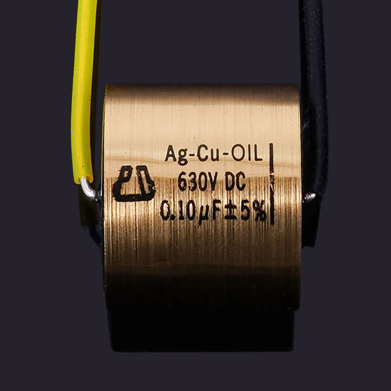1pcs Copper foil Oil-Impregnated Silver Pin Polar Capacitor HIFI Audio DIY Grinding Mill Frequency Division Coupling MKP