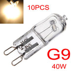 10pcs G9 25W 40W 60W Halogen Light Bulbs 2 Pin Base Warm White Small Bulb Lamps for Chandeliers / Cabinet Clear Frosted Lights
