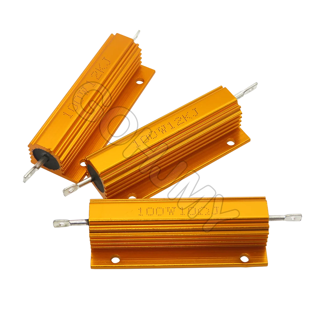 100W RX24 0.01 ~ 100K Aluminum Power Metal Shell Case Wirewound Resistor 0.1 0.5 1 1.5 2 6 8 10 20 100 150 200R 300R 1K 10K ohm