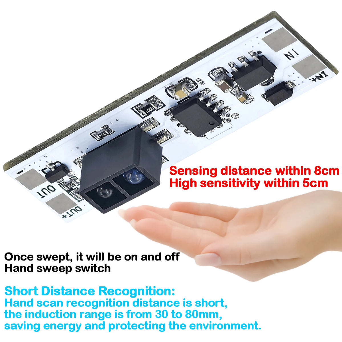 Short Distance PIR Motion Scan Sweep Hand Sensor Touch Switch Capacitive Sensor Module V2.0 5V-24V 3A LED Dimming Control Lamps