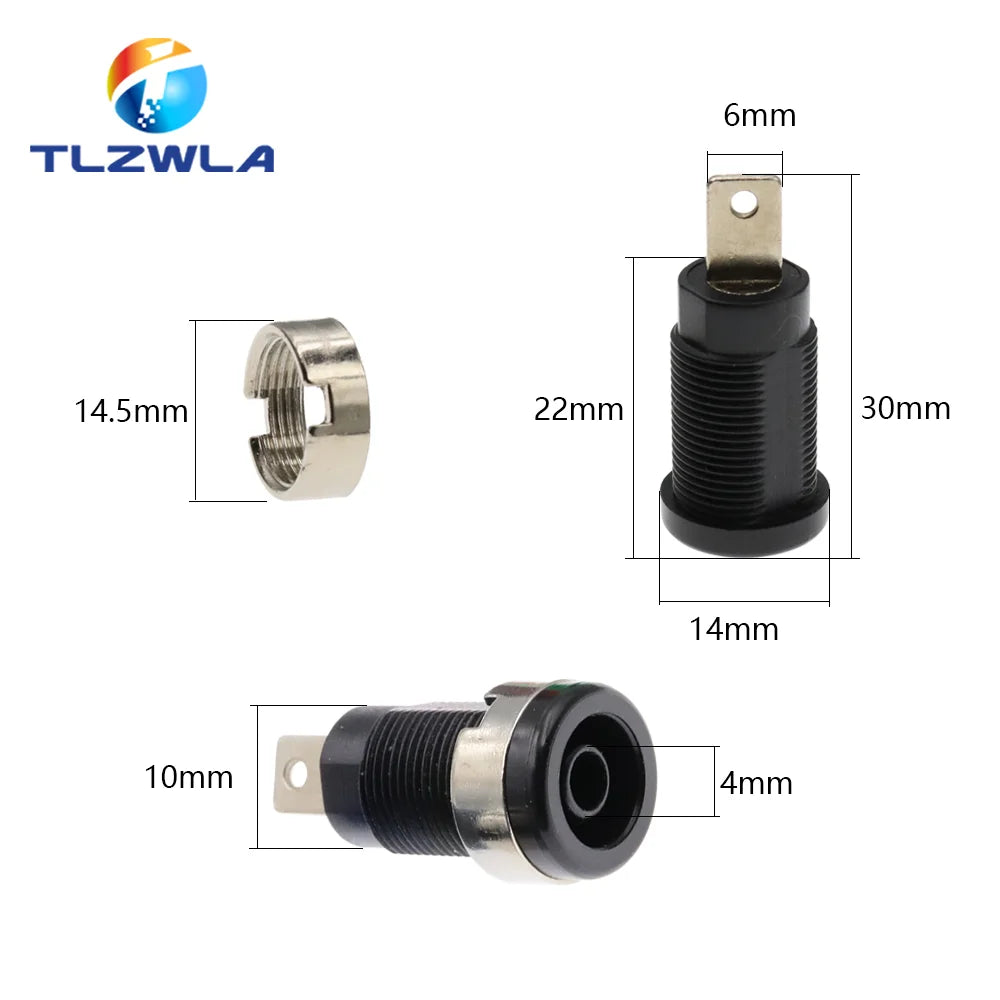 5PCS 4MM Banana Plugs Female Jack Socket Plug Wire Connector Multimeter Socket Banana head Female