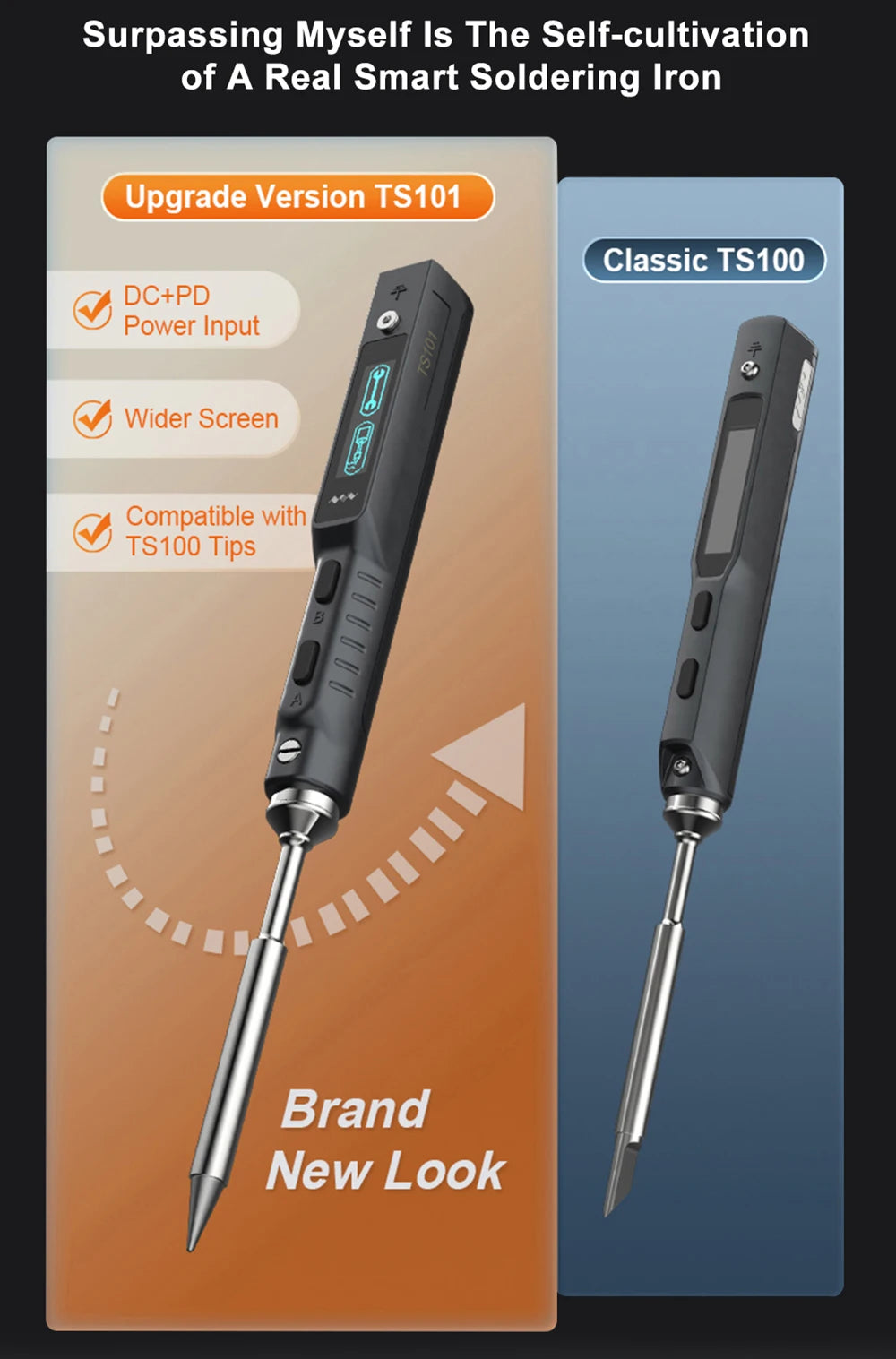 Original TS101 Soldering Iron Electric 65W Temperature Adjustable Programming TS100 Soldering Iron New Upgrade With PD Plug Kit
