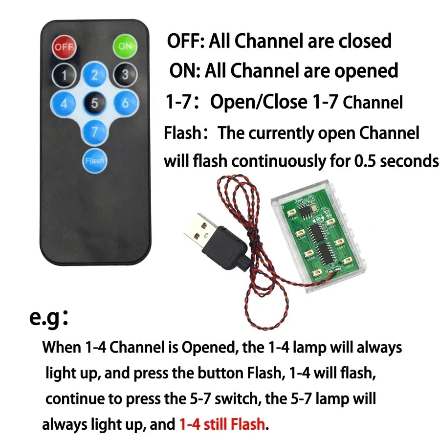 Flash Lamp City Street Light Bricks DIY 0.8mm Pin 1x1 1x2 1x4 Length 50cm SMD LED 2835  Remote Control Building Block