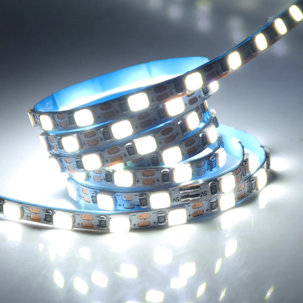5V 2835 LED Strip Light Ultra Thin 3mm 5mm PCB 1 LED Cut 2835 120LEDs/m 8mm Flexible Tape IP21 Not Waterproof Warm Natural White