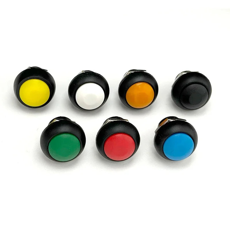 5/20/100PCS PBS-33B Black Red Green Yellow White Blue Orange Self-reset Self-locking 12mm Momentary Push Button Switch