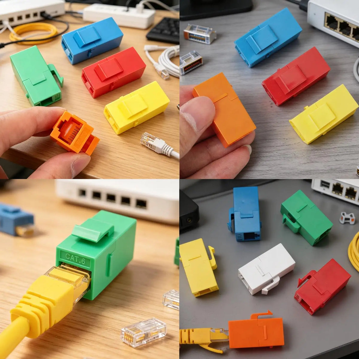 1-5Pcs Colorful RJ45 Cat6 Straight-Through Keystone Module Extender Adapter Couplers Plug CAT6 Inline Coupler Keystone Jack Plug