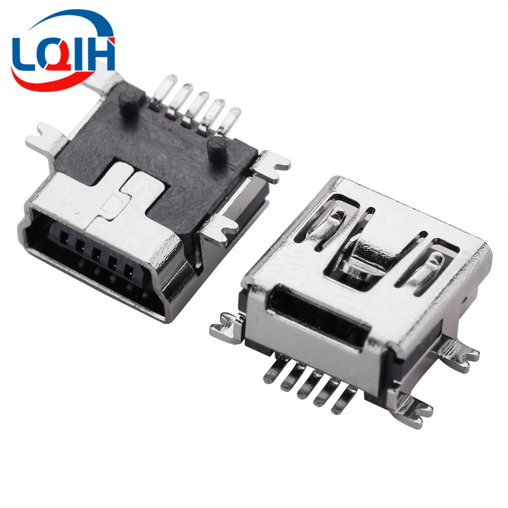 10PCS Mini USB SMD SMT 4Pin 5Pin Female Mini B Socket Connector Plug Straight DIP Jack Connector Plug-in