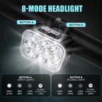 BUCKLOS Bicycle Rear Light Front Light 1100mAh LED COB Waterproof Bike Lamp USB Rechargeable Mtb Road Bike Taillights Bike Parts