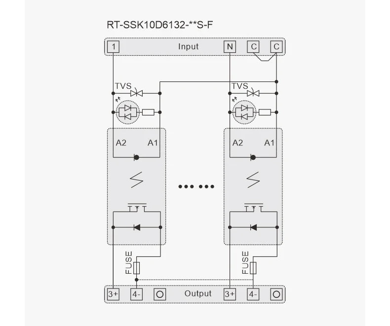 ENMG AC Inline 2 4 6 8 10 12 16-Way Solid State Relay Module RT-SSK Non-contact DC PLC AC Amplifier Board 5-24V Fuse Protections